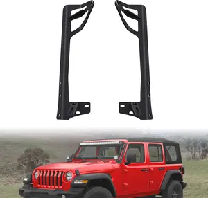 Nilight Upper Windshield Frame Mounting Bracket A-pillar Mounts for 52 Inch Light Bar and LED Pod Lamp on Wrangler JK 2007 2008 2009 2010 2011 2012 2013 2014 2015 2016 2017 2018
