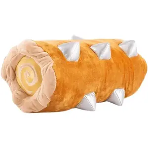 Cute Spiked Mace Plush Toy Brown Fluffy War Hammer Stuffed Pillow Funny Game Weapon Plushies Soft Long Body Cushion Home Decor Gift for Kids Fans