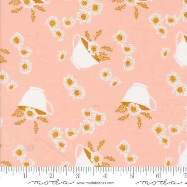 Fabric Moda Blush Daisy Teacup Frivolity by the Quarter Yard 43191-12