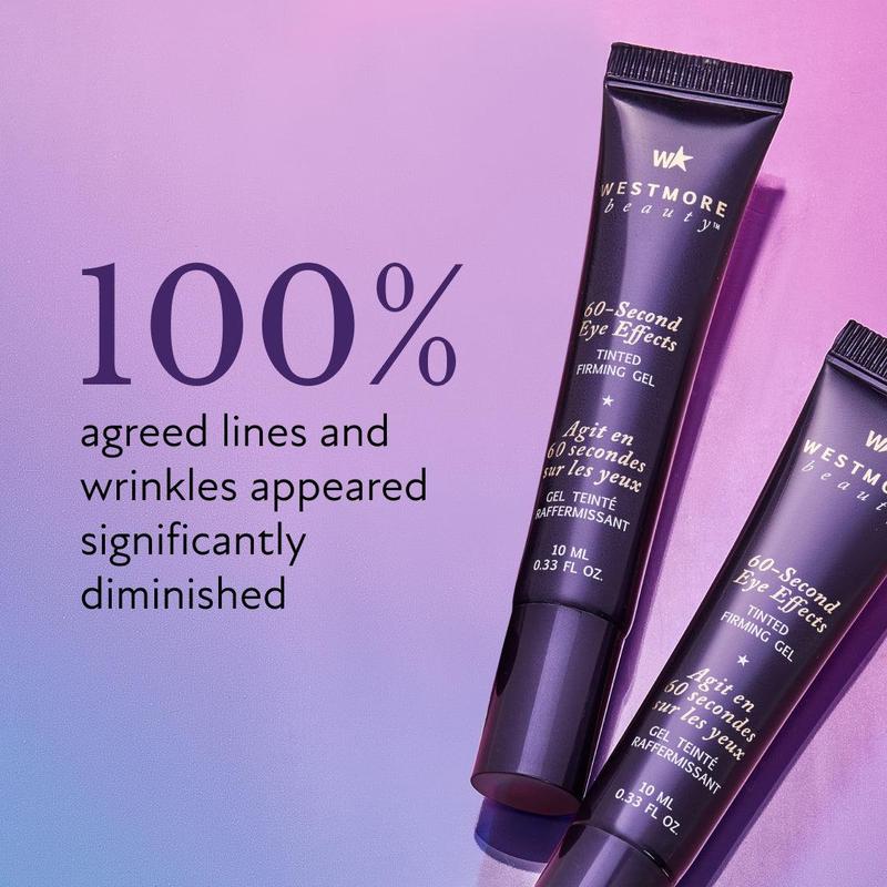 Westmore Beauty 60-Second Eye Effects with FREE Gua Sha - Tinted Firming Gel for Eye Bags, Puffiness, Crow's Feet and Crepey Under Eyes