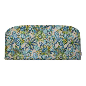 RSH Decor Foam Wicker Loveseat Cushion for Outdoor Patio - Water and Fade-Resistant Settee Cushion, Copeland Caribe Blue Floral