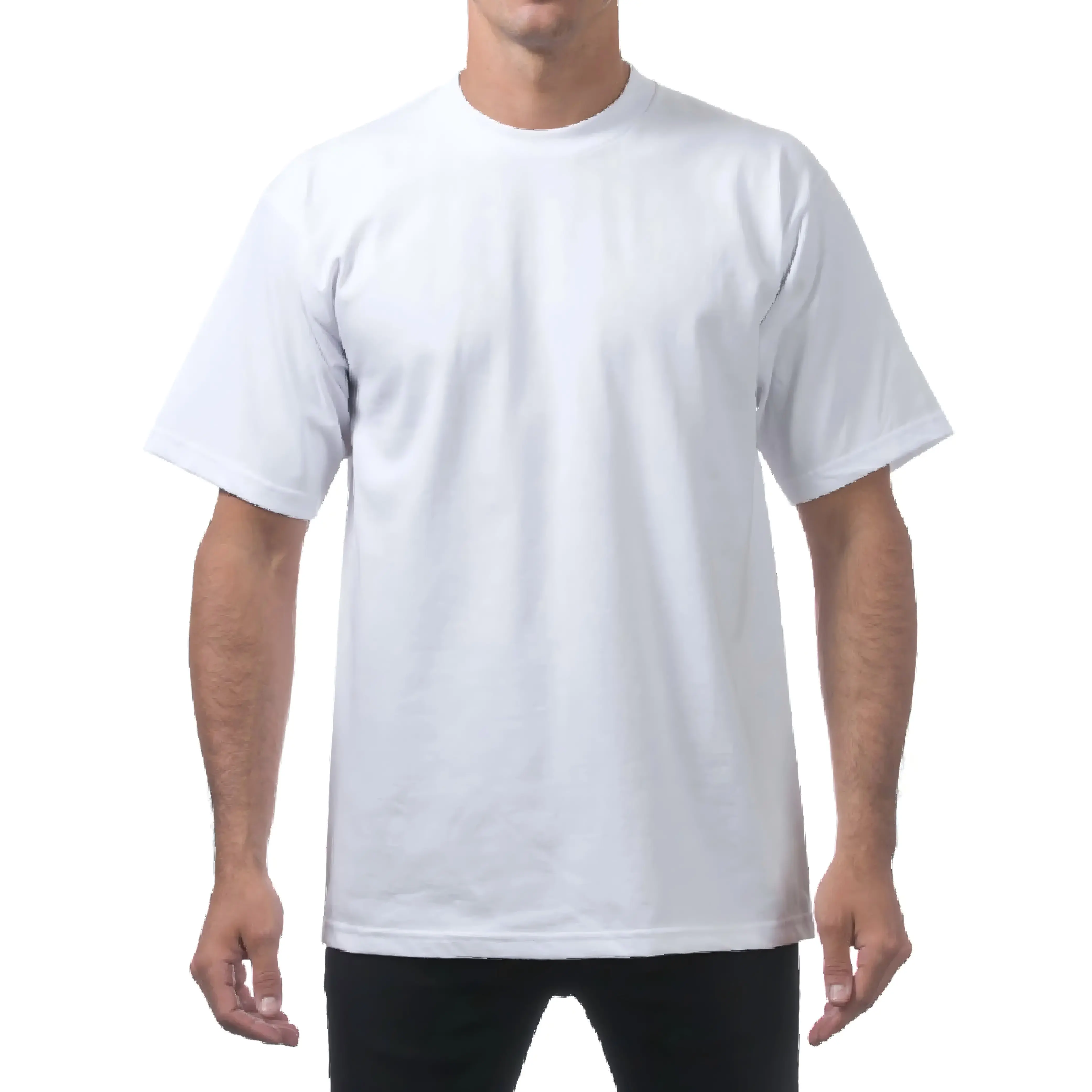 PROCLUB Men's Heavyweight Short Sleeve T Shirt Casual Cotton Tee PRO CLUB Plain Cotton Tee T Shirts LA Streetwear Hip Hop Harem Big Tall Sizes Black White Gray Crewneck Breathable