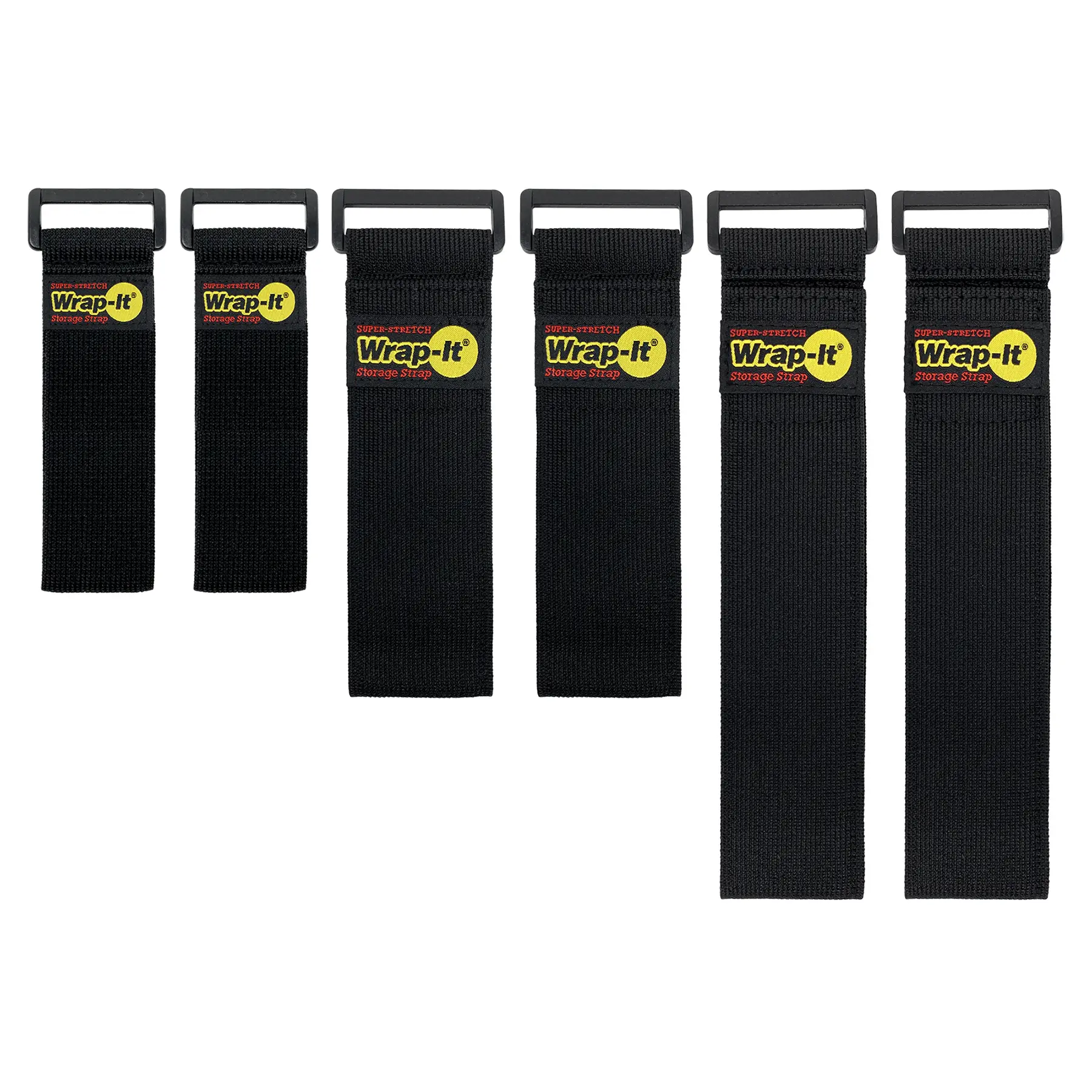 Super-Stretch Wrap-It Storage Straps (Assorted 12-Pack) - Elastic Cinch-Straps - Extension Cord Organizer, Hose, Rope, and Cable Strap, Garage and RV Organization