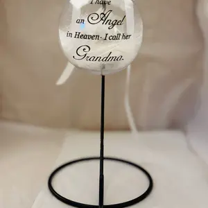 In Heaven Relatives Name Ornament, Keepsake Feather Plastic Ball, Home Decor, Room Decor, Bedroom Decor - Hanging Hangable Decoration