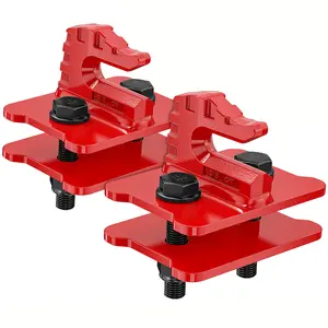 Nilight 2PCS Tractor Bucket Grab Hook 3/8'' Heavy Duty Drop Forged Steel Bolt On Grab Hook Zinc-Coated Cast Tow Hook Max 15000 LBS Red