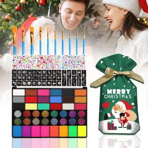 FestiveFace 42-Color Face & Body Paint Set — Water-Based Glitter & Metallic Creams, Vibrant Highlighter Kit for Christmas & Party, Easy Wash Off, All Ages Cosmetics Makeup Gentle Smooth Coverage
