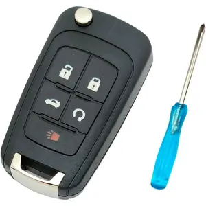 5 Buttons Replacement Key Fob Case Shell fit for Chevy Chevrolet Camaro Cruze Equinox Sonic Terrain Keyless Entry Remote Car Key Fob Cover Housing