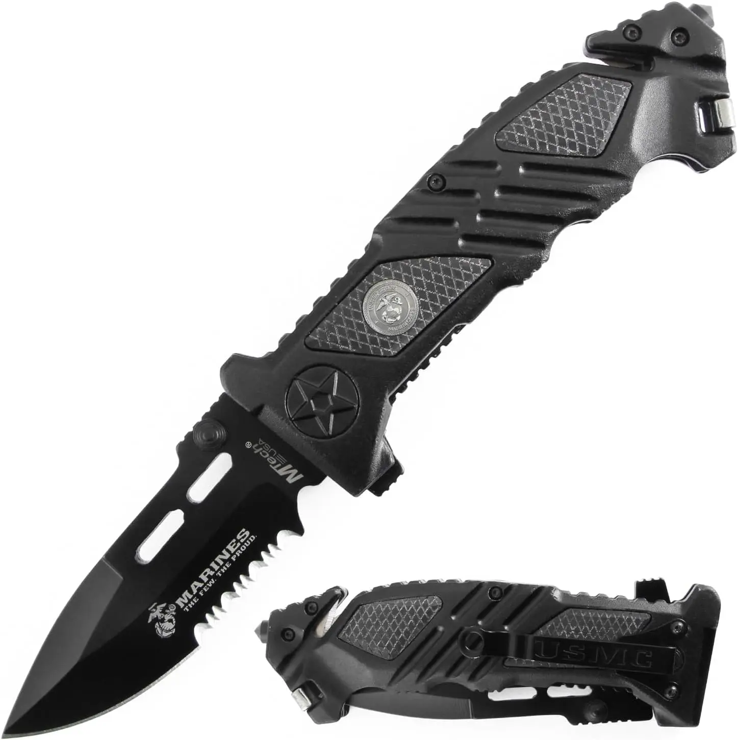 MTECH USMC Officially Licensed USMC U.S Marines Corps Military Folding Pocket Knife 5" Closed , M-A1023
