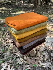 XL Soft Himalaya Yak Wool Blanket Throw 4x8 ft, Handmade in Kathmandu Valley Nepal, Meditation Blanket Shawl Wrap, Earth Tones