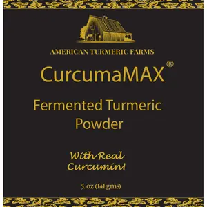 American Turmeric Farms CurcumaMAX Lead-Free Fermented Turmeric Powder Enhanced with Natural Curcumin 5 oz 141 gms