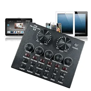 Audio Interface for Karaoke & Live Streaming, Compatible with PC/mobile, Multiple Effects, Ideal for Recording, Singing, Streaming, Gaming