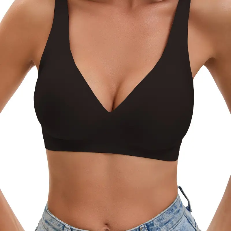 Women Jelly Bras Wirefree Full Coverage No Underwire Everyday Bras Comfortable Wireless Padded T-shirt Bra