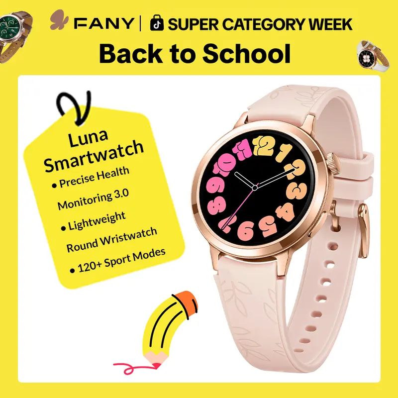 FanyLuna Wireless Silicone Smart Watch for Women - AMOLED Display, 110+ Sport Modes (Including Running), Fitness Tracker with Heart Rate/Sleep/SpO2 Monitoring, 7-Day Battery, Water Resistant, Bluetooth Free App,Ultra-Sleek Lightweight tiktokshopsummersale