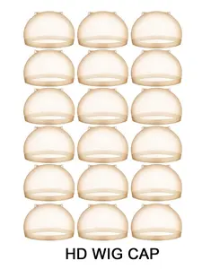 HD breathable wig cap, 20 pieces of transparent wig cap, suitable for front lace ultra-thin, flesh color, snug and breathable
