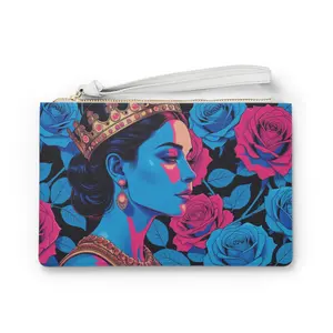 Elegant Floral Clutch Bag, Artistic Purse, Night Out Accessory, Gift for Her, Travel Makeup Bag, Statement Piece