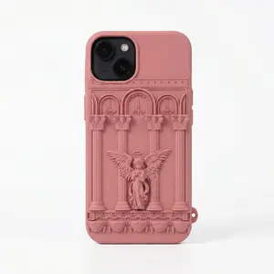 O'Case Arch Angel 3D iPhone Case | Soft Silicon iPhone Case Dual Shock-proof | Vintage Cute Aesthetic for iPhone 13/14/15/16/17 pro promax Soft Case Girly Case Cute Case for iPhone