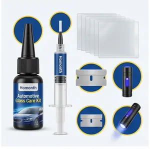 Homonth Cracked Windshield Repair Kit, Automotive Glass Care Solution with Epoxy Coating for Cracks and Scratches