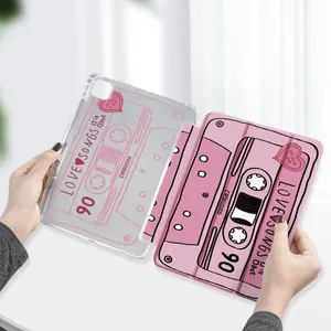Creative Cassette Tape Pattern Tablet Case, Double-sided Color Print Tablet Protective Cover, Tablet Protector for iPad, Samsung Galaxy Tab, Huawei, Lenovo, Xiaomi