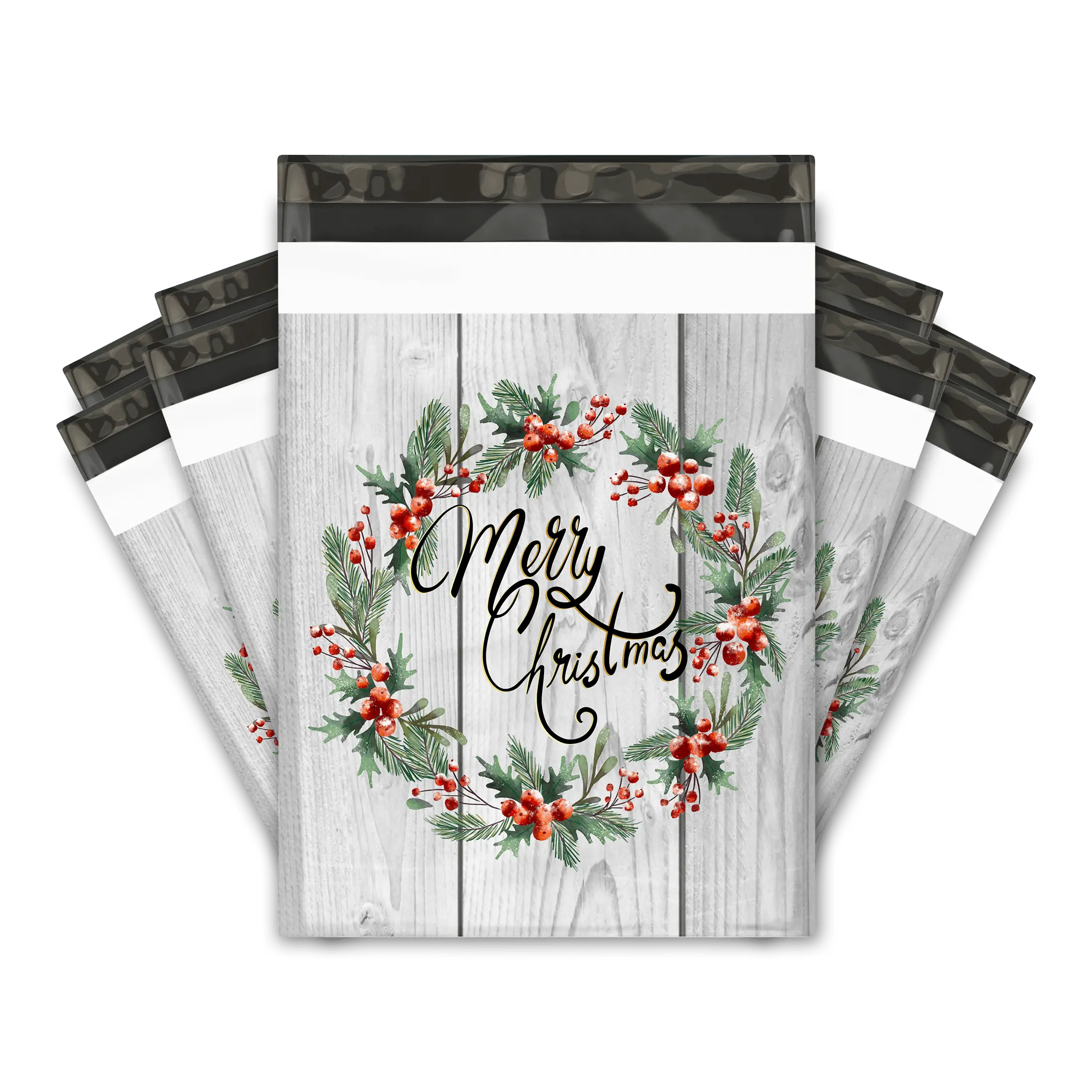 10x13 Christmas Wreath Poly Mailers – Shipping Bags for Small Business
