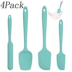 4 Pack Silicone Spatula Set,Heat Resistant Kitchen accessories,600ºF Food Safe Semless,for Nonstick Cookware,Pan