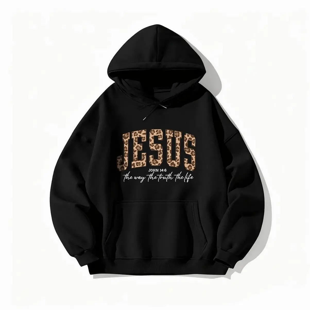 Christian Jesus Leopard Hoodie T-Shirt Cheetah Print Bible Verse Trendy Faith Apparel Gift Jesus Loves You The Way The T Hoodied Men's Women's Hoodie