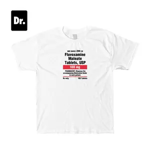Fluvoxamine HCl Tablets 100mg White 100% Cotton T-Shirt