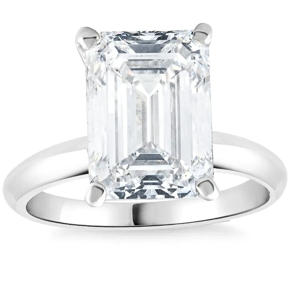 4Ct Emerald Cut Certified Diamond Engagement Ring 14k White Gold Lab Grown 4Ct Emerald Cut Certified Diamond Engagement Ring 14k White Gold Lab Grown
