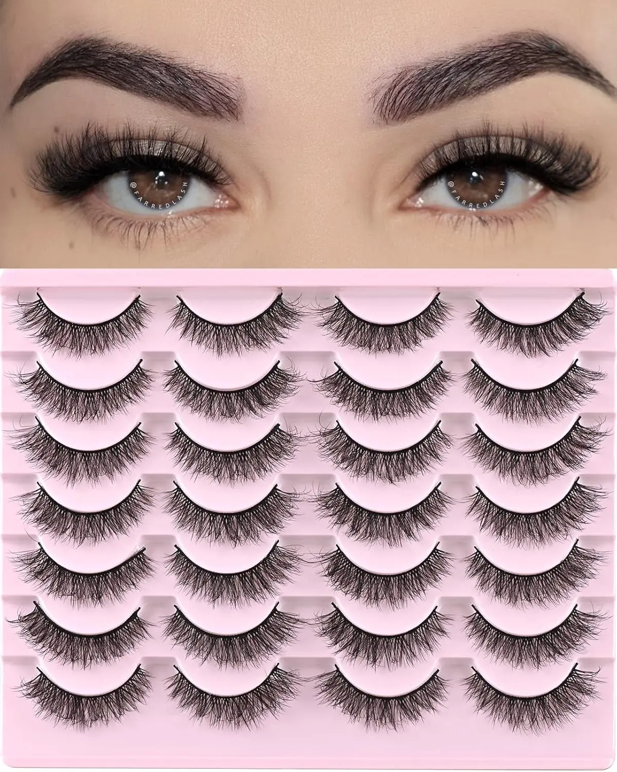14 Pair Natural Look Fluffy Cat Eye Strip Eyelash Small Fake Lashes