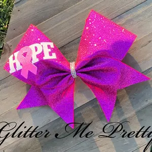 Cheer Bow Hope Pink Glitter Team Bow