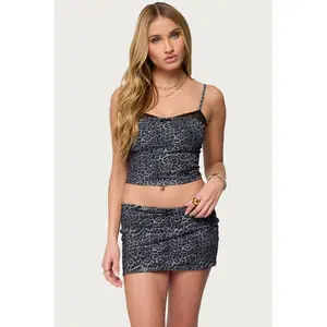 Edin Leopard Print Mesh Bra Top Edin Leopard Print Mesh Bra Top