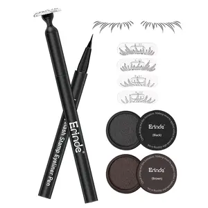 Erinde Eyelash Stamp for Bottom Lashes, Lower Lash Stamp with Black & Brown Inks, Ultra-Fine Eyeliner Pen, Waterproof Long-Lasting Smudge-Proof, Natural Look for Women