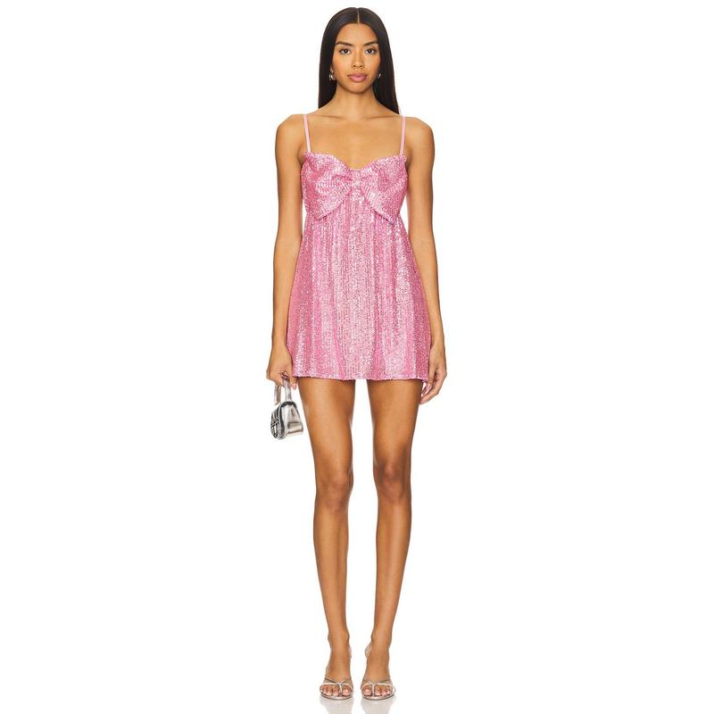 Show Me Your Mumu x REVOLVE Best Bow Dress in Pink Party Sequins