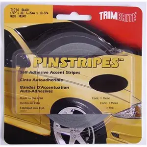 TRIMBRITE T1214 Pinstripe Tape- Black- 0.25 In. X 36 Ft.
