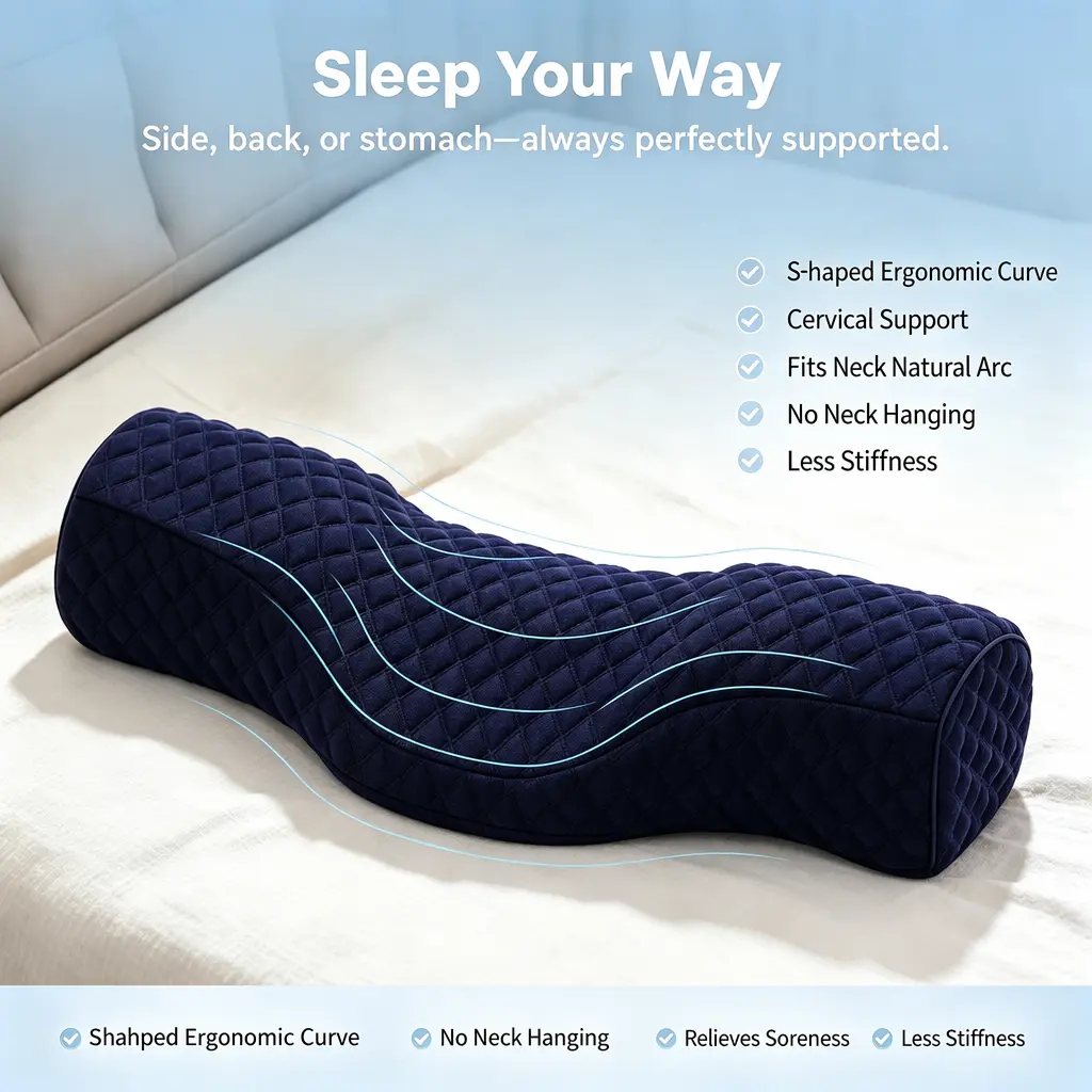 Ergonomic Neck Relaxer for Pain Relief & Spine Alignment, Neck Hump Corrector for Home Office & Travel