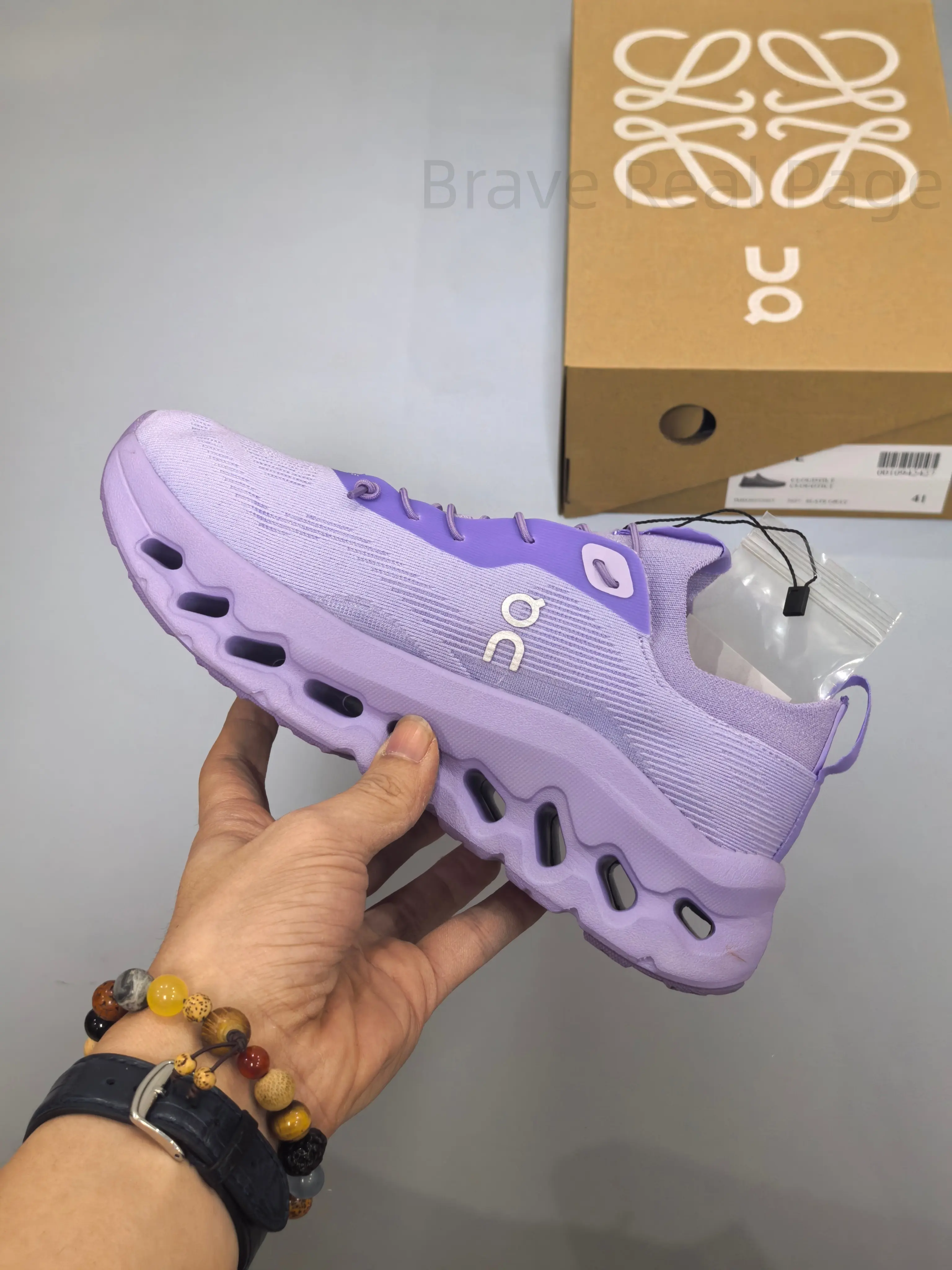 Light Purple Knit Cushion Running Sneakers, Hollow Cutout Midsole Daily Trainers, Couple Street Kicks Trend Collectible Footwear Men Women