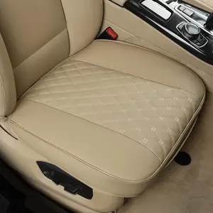 PU  Seat Cover, Front Bottom Seat Protector Compatible with 95% ,Anti-Slip & Full Wrapping Bottom (W 21.26''xD 20.86")(1Piece,Dark Beige)