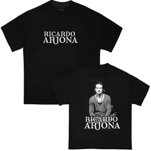 Ricardo Arjona Black T-Shirt Artist Apparel with Iconic Portrait, Perfect for Latin Music Fans and Concert Lovers
