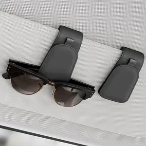Sunglass Holder for Car Visor, Suede Cloth Magnetic Sunglass Organizer for Car Accessories, 2 Packs