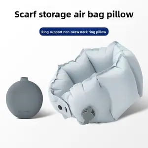 Scarf inflatable u-shaped pillow plus inflatable pot inflatable pillow portable storage travel neck pillow long-distance neck pillow inflatable pillow
