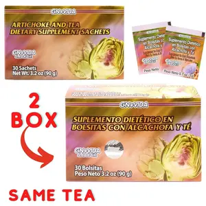 GN+Vida 2 Te de Alcachofa Detox Tea GN+Vida ORIGINAL Artichoke Green Tea 60 DAY Herbal Beverage Caffeine Free