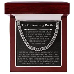 To My Amazing Brother Necklace, Fashionable Chain Necklace Gift Idea for Birthday Graduation, Minimalist Jewelry with Message Card Box
