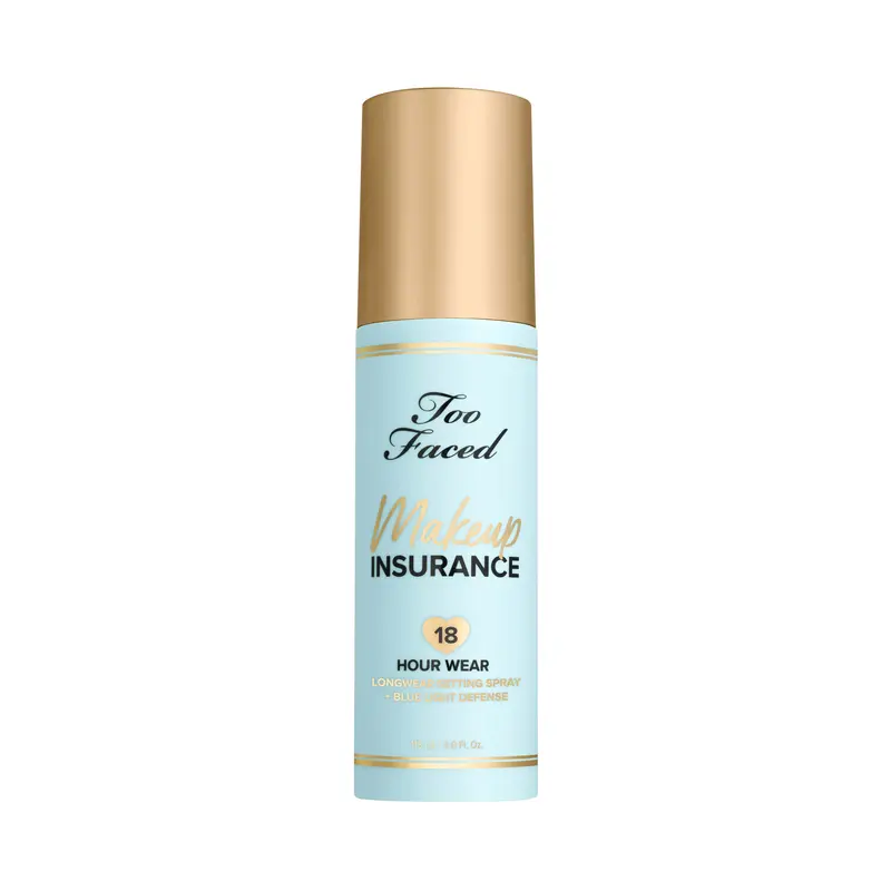 Too Faced Makeup Insurance Setting Spray | Sets Makeup for 18 Hours, Defends Against Blue Light Damage | Transfer-Resistant, Alcohol Free Formula