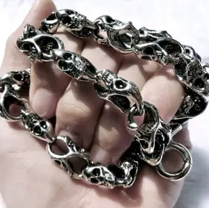 32" All Skull Strong Leash Wallet Chain Biker Trucker Heavy Jean Key Chain