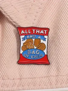 Enamel Brooch Pin, Cute Simulated Potato Chip Design, Alloy Metal Badge, Fashion Jewelry Accessory for Denim Lapel, Shirt Bag, Women's Fashion Pin, All-Season Wear, Durable Metal Pins