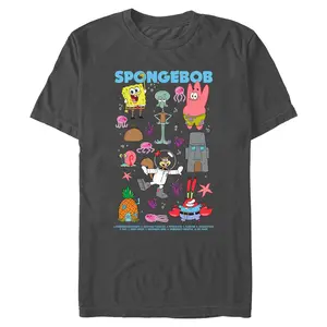 Men's SpongeBob SquarePants Bikini Bottom Group Item Shot T-Shirt