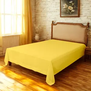 Microfiber Flat Sheet, Ultra-Soft and Durable, Wrinkle, Fade, Stain Resistant Top Sheet, Yellow