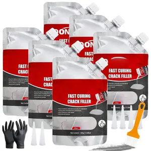 Concrete Crack Filler & Sealant, 6-Count Self-Leveling High Elasticity Cement Repair Caulk, Gray Adhesive for Driveways