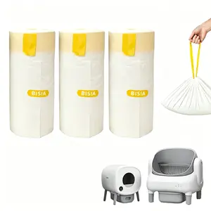 60PCS Drawstring Cat Litter Box Liners, Heavy Duty Tear & Leak Proof Drawstring Waste Bags, 26.4×12 in Fits Most Automatic Self-Cleaning Cat Litter Boxes #Summervibes #petLovers