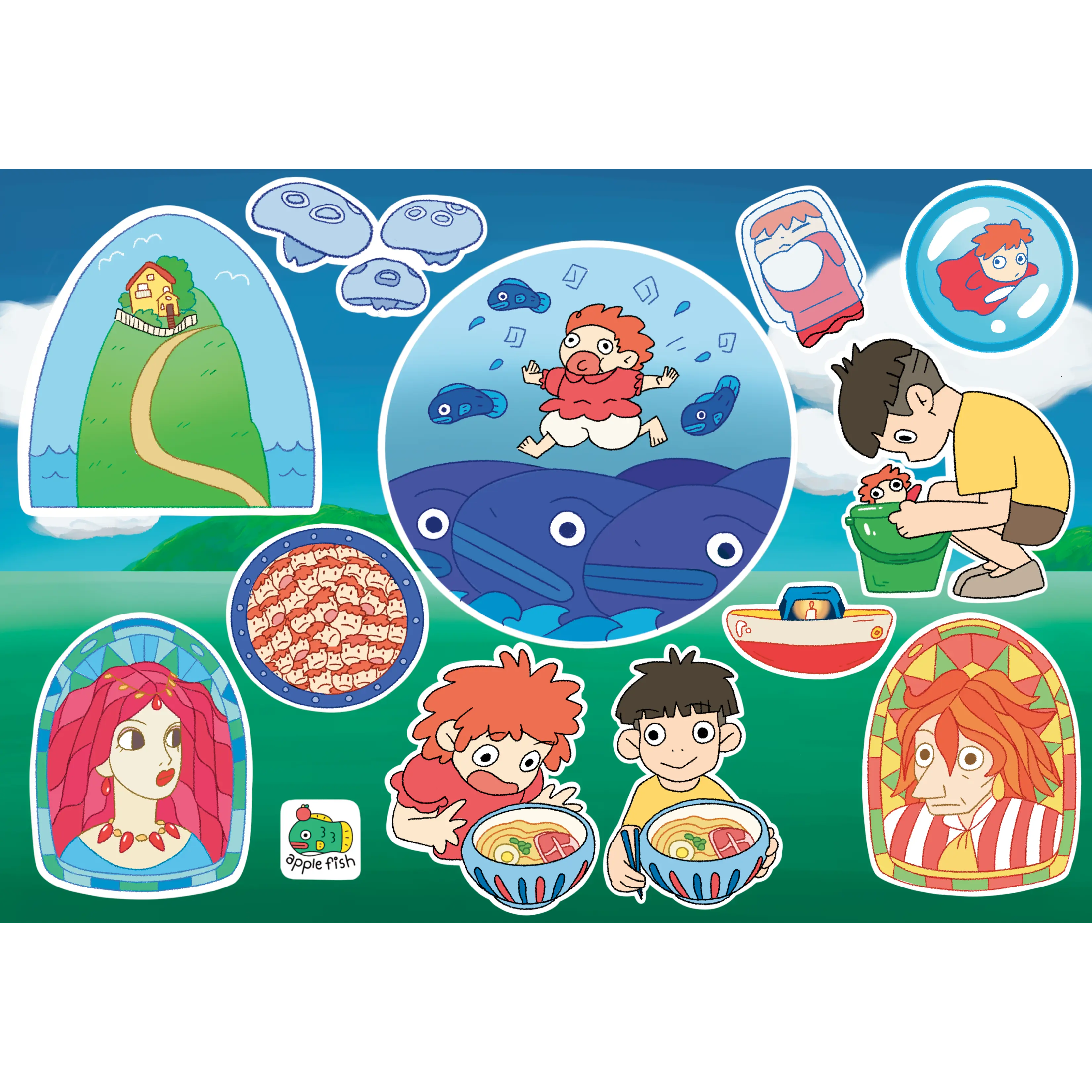 Ponyo Sticker Sheet