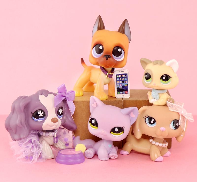 5 PCS Pet Shop LPS Dogs and Cats Collectable with Accessories - Toy Collect Kids Pets Cute